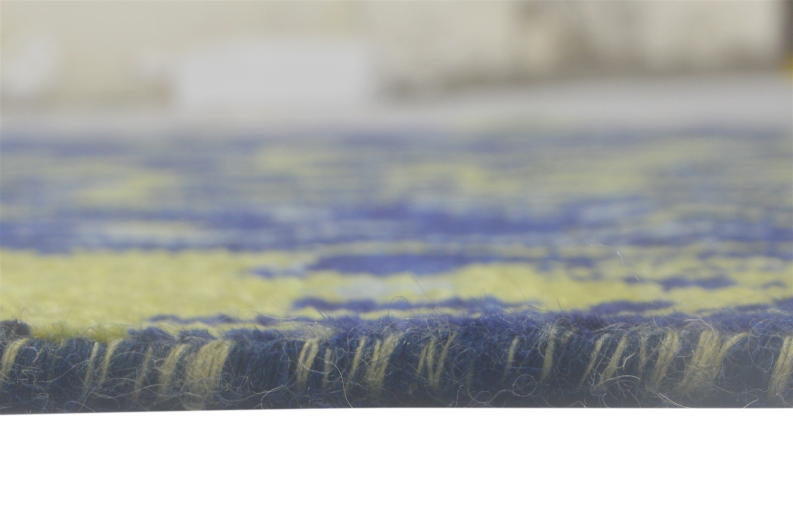 Blue Wool Rug 5' X 8' Modern Hand Knotted Heriz-Indian Abstract Room Size Carpet   7864088789141