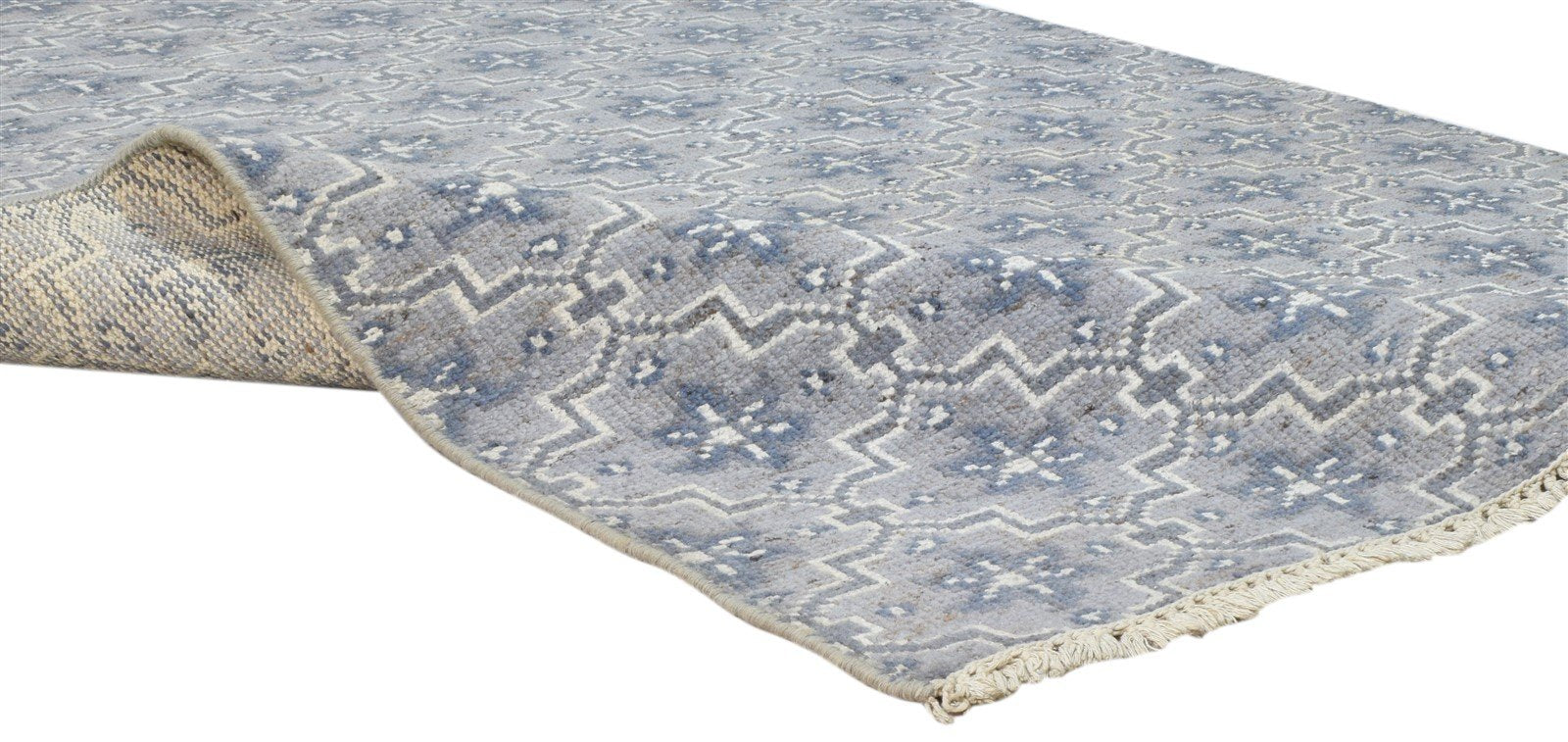 Blue Wool Rug 5' X 8' Modern Hand Knotted Indian Stars Room Size Carpet   7860677771413