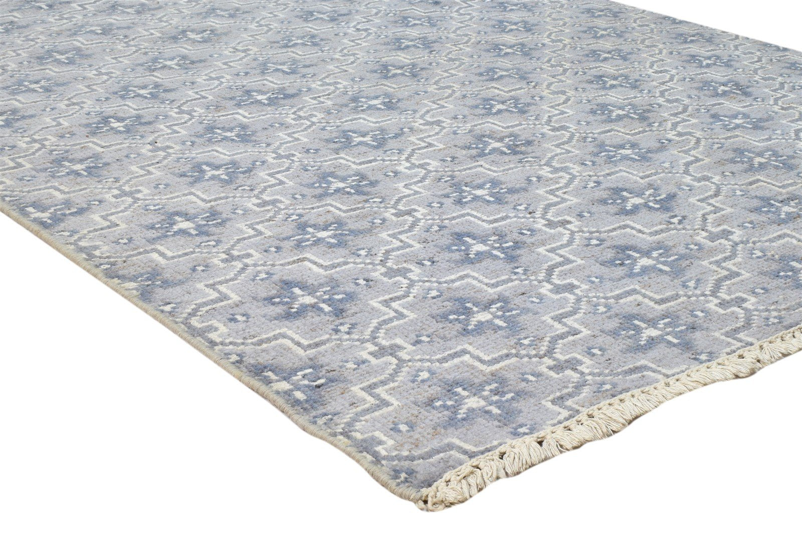 Blue Wool Rug 5' X 8' Modern Hand Knotted Indian Stars Room Size Carpet   7860677771413