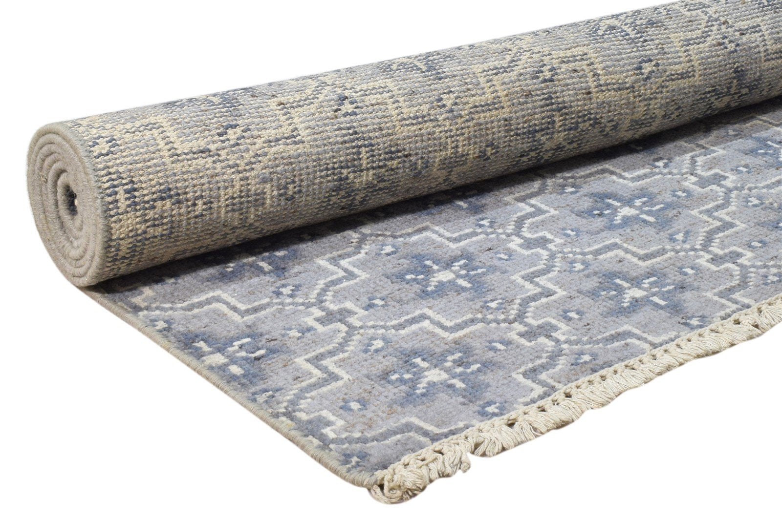 Blue Wool Rug 5' X 8' Modern Hand Knotted Indian Stars Room Size Carpet   7860677771413