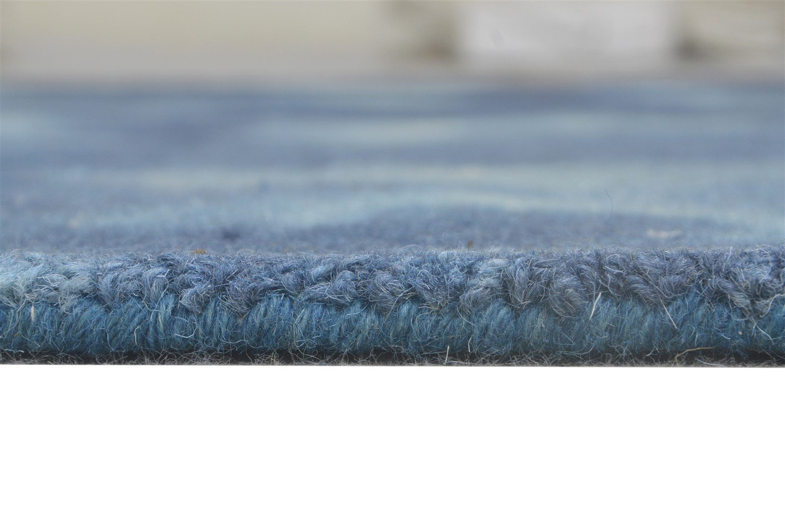 Blue Wool Rug 5' X 8' Modern Hand Tufted Shibori Tie Dye Room Size Carpet   7865200246933