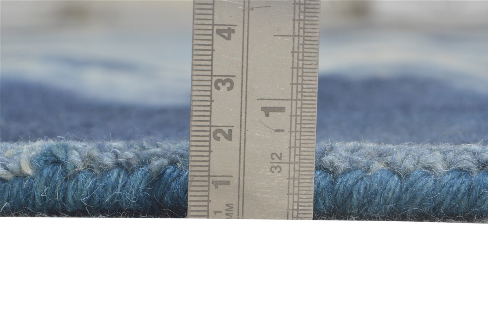 Blue Wool Rug 5' X 8' Modern Hand Tufted Shibori Tie Dye Room Size Carpet   7865201361045