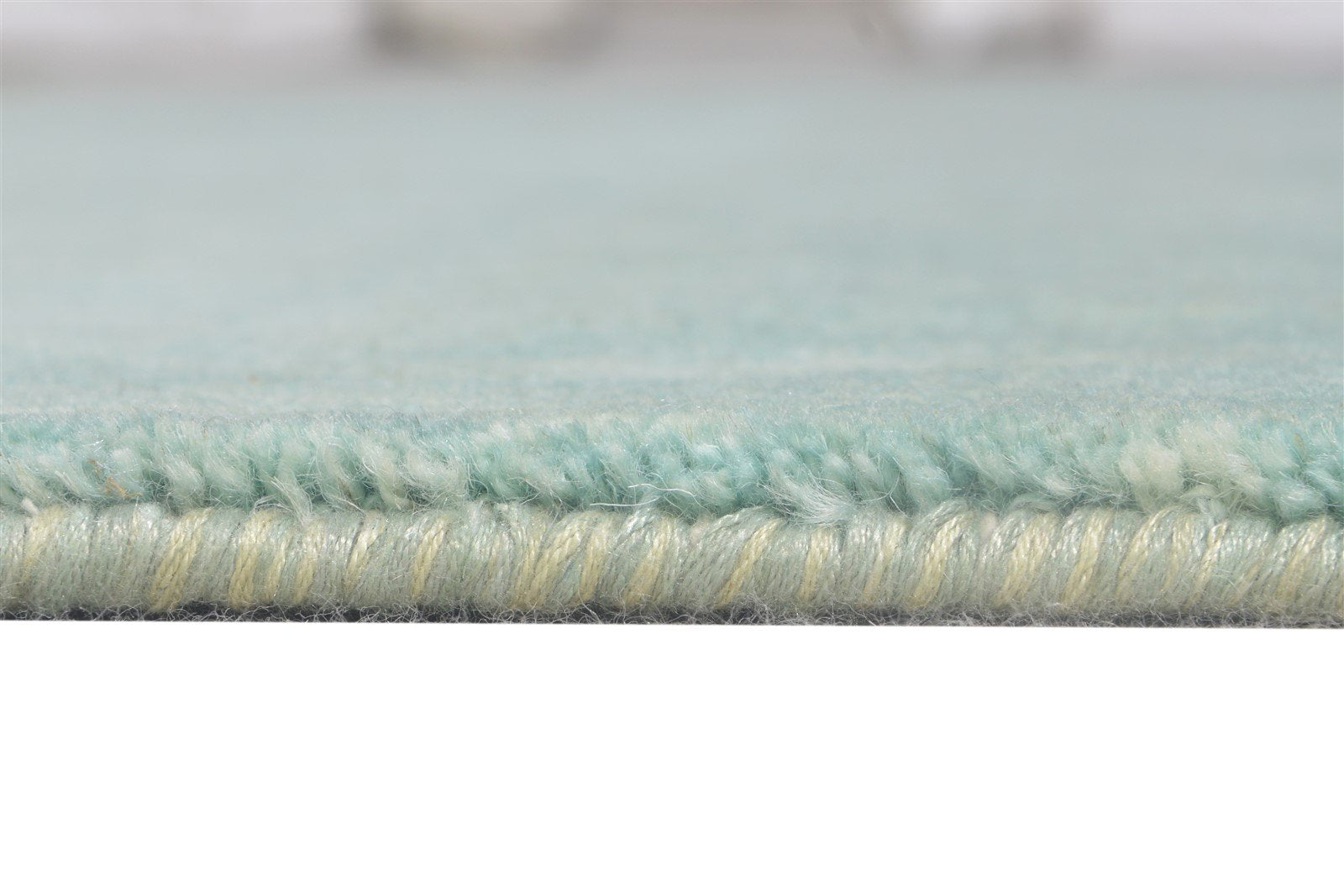 Blue Wool Rug 5' X 8' Modern Hand Woven Scandinavian Solid Room Size Carpet   7864570904725