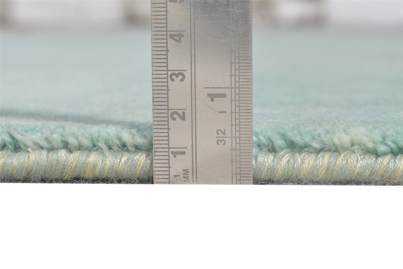 Blue Wool Rug 5' X 8' Modern Hand Woven Scandinavian Solid Room Size Carpet   7864570904725