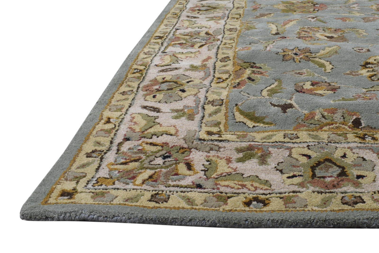 Blue Wool Rug 5' X 8' Persian Hand Tufted Kashan Oriental Room Size Carpet   7865176981653