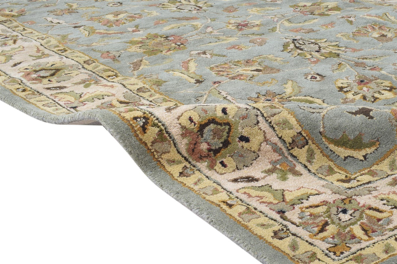 Blue Wool Rug 5' X 8' Persian Hand Tufted Kashan Oriental Room Size Carpet   7865176981653