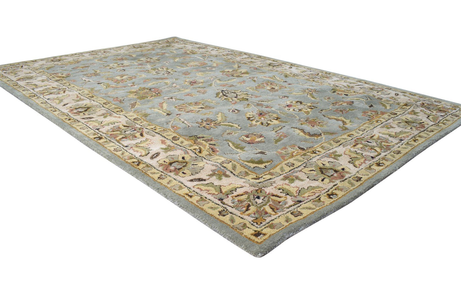 Blue Wool Rug 5' X 8' Persian Hand Tufted Kashan Oriental Room Size Carpet   7865176981653