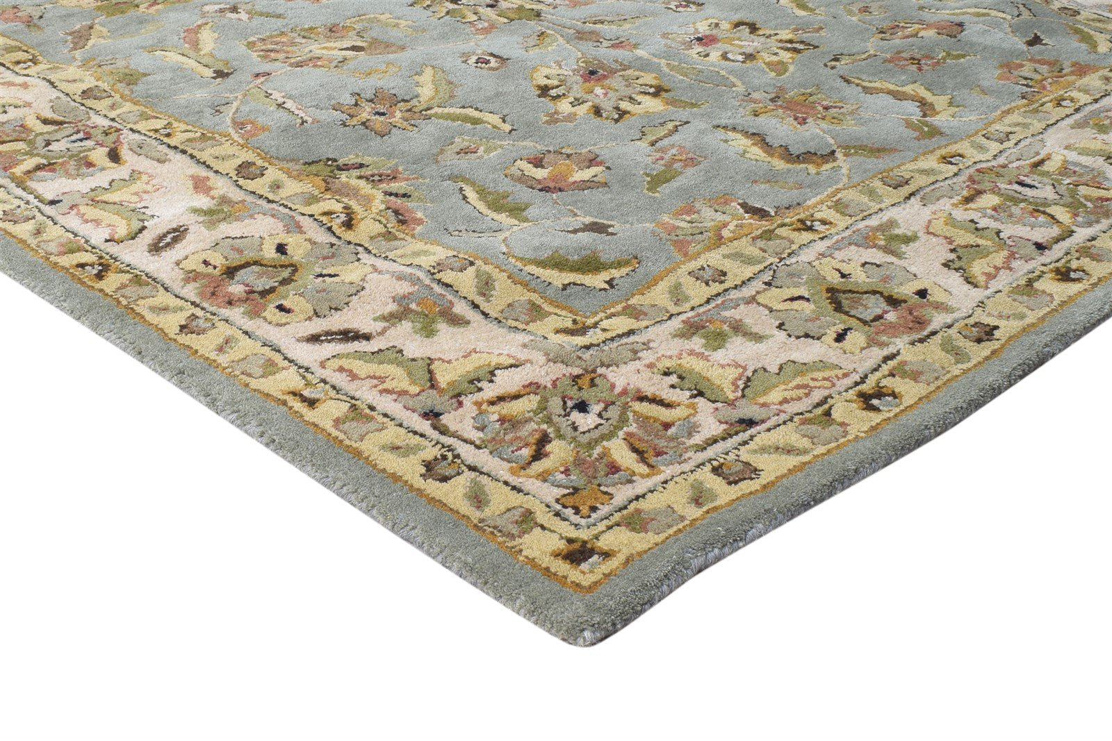 Blue Wool Rug 5' X 8' Persian Hand Tufted Kashan Oriental Room Size Carpet   7865176981653
