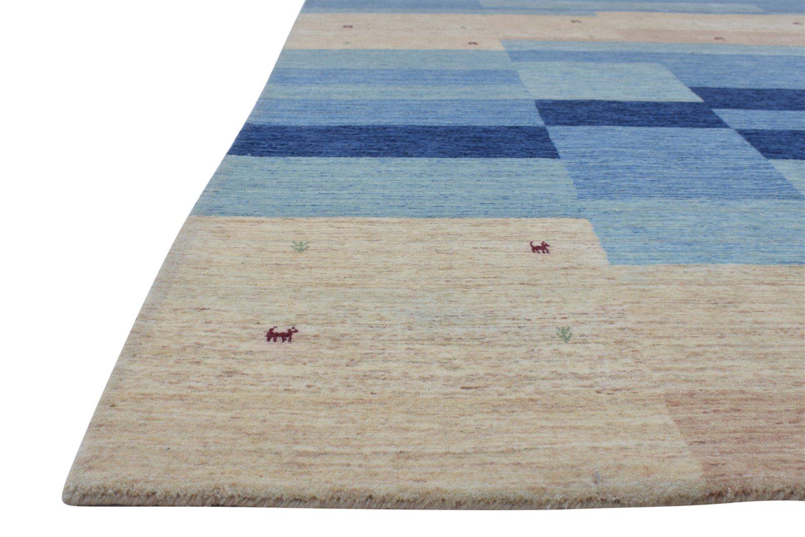 Blue Wool Rug 6' X 8' Persian Hand Woven Gabbeh Southwestern Room Size Carpet   7864180670613