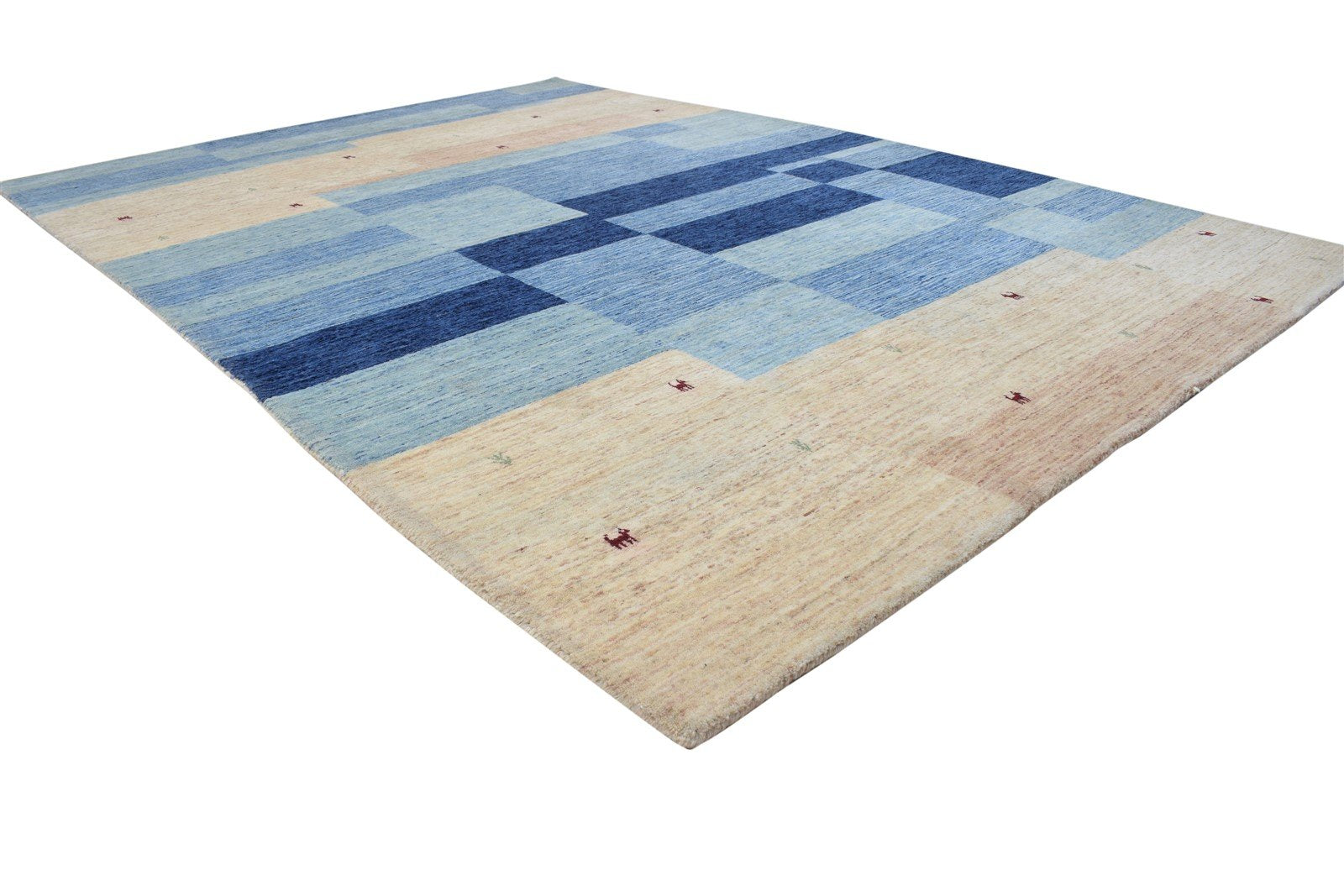 Blue Wool Rug 6' X 8' Persian Hand Woven Gabbeh Southwestern Room Size Carpet   7864180670613