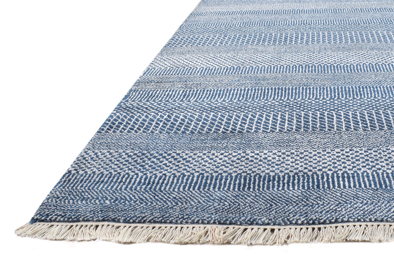 Blue Wool Rug 8' X 10' Modern Hand Knotted Agra Grass Trellis Large Carpet   7864596856981