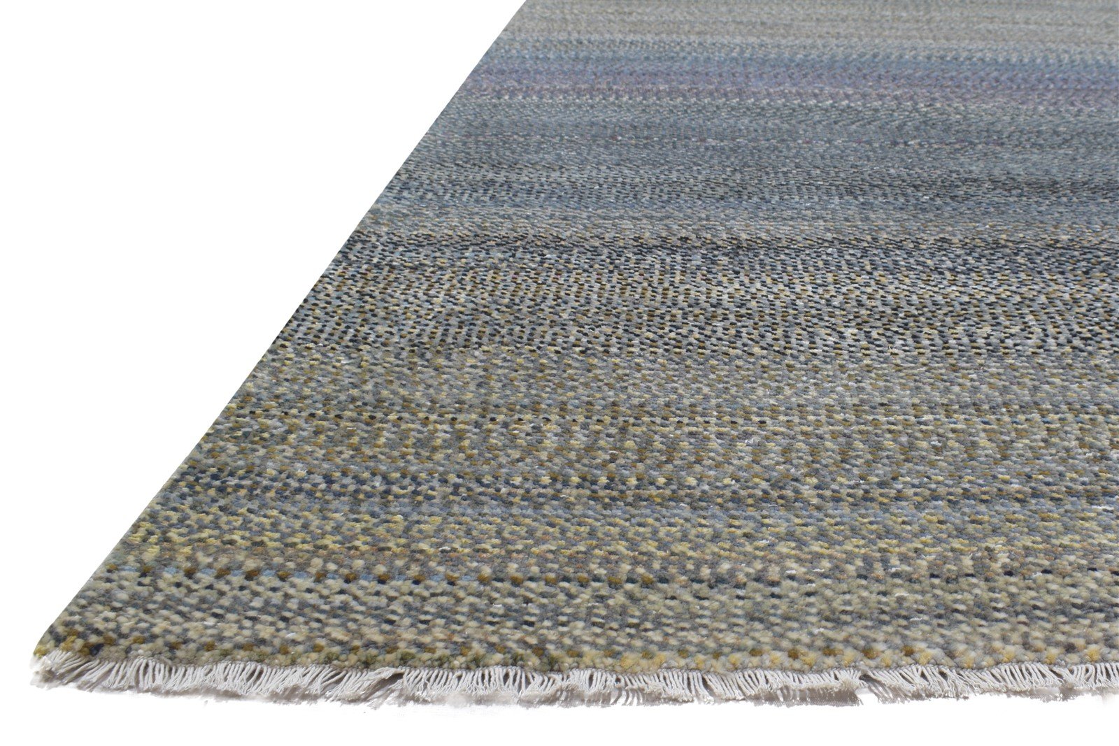Blue Wool Rug 8' X 10' Modern Hand Knotted Bohemian Abstract Large Carpet   7864314003605