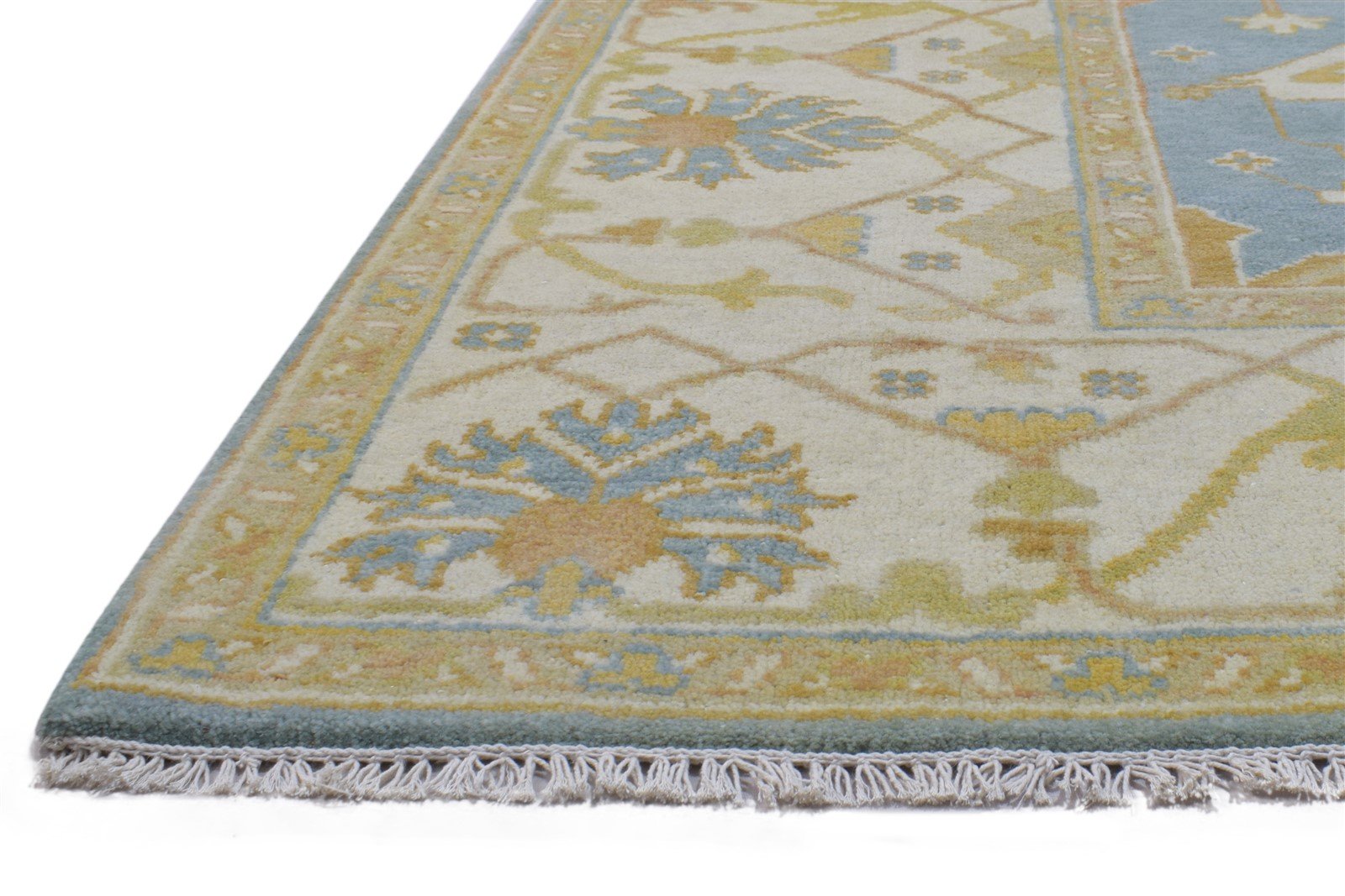 Blue Wool Rug 8' X 10' Persian Hand Knotted Oushak Oriental Large Carpet   7864181850261