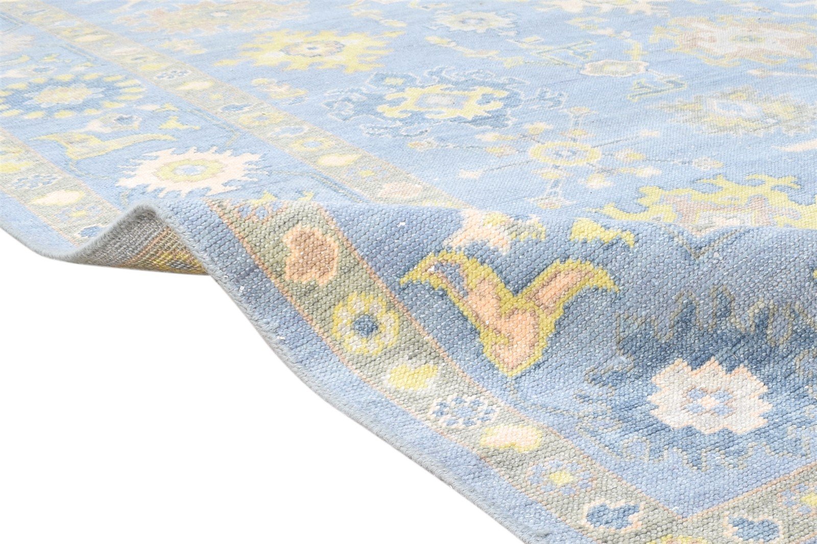 Delora Blue Wool Rug 8' X 10' Persian Hand Knotted Oushak Oriental   7864573296789