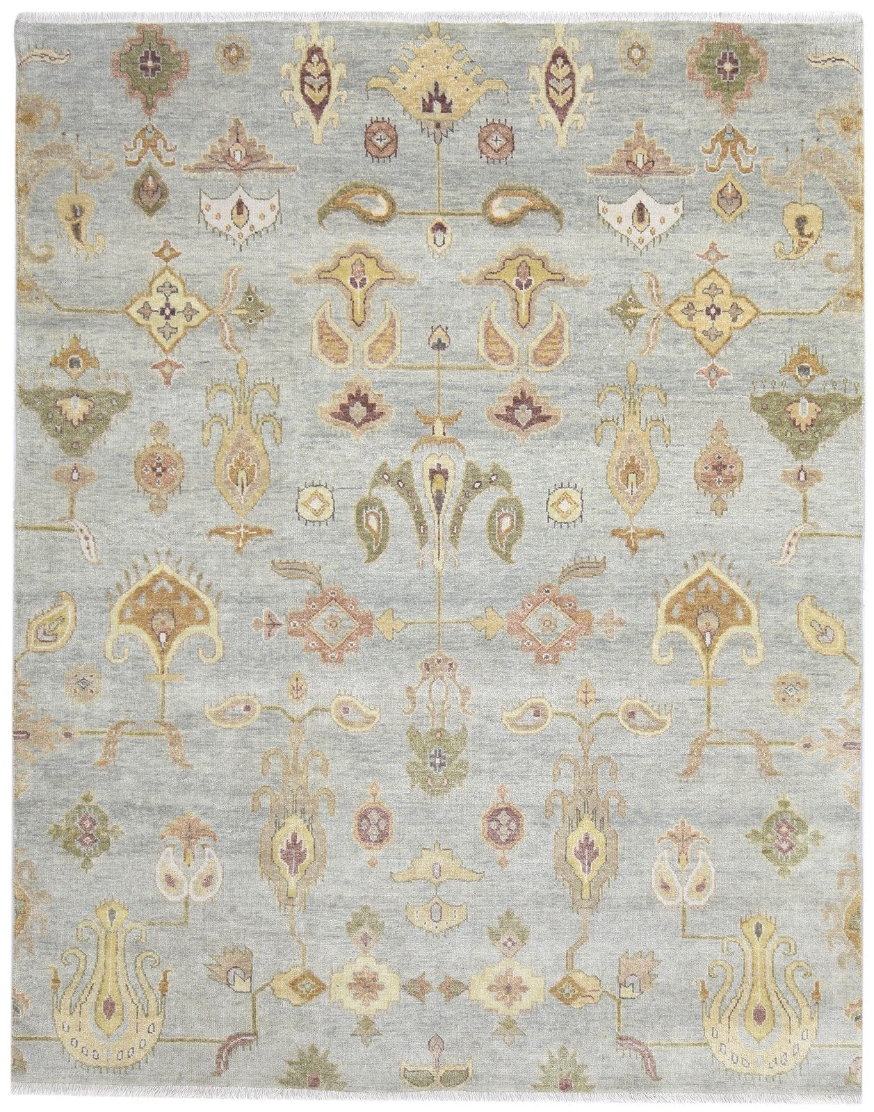 Blue Wool Rug 8' X 9' Persian Hand Knotted Malayar Oriental Large Carpet   7864497176725