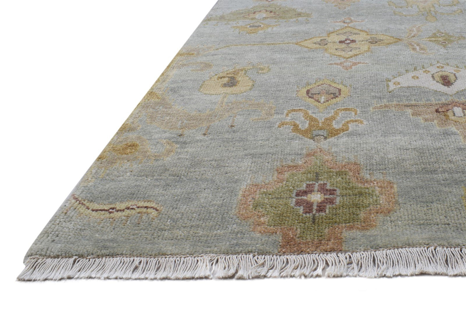 Blue Wool Rug 8' X 9' Persian Hand Knotted Malayar Oriental Large Carpet   7864497176725
