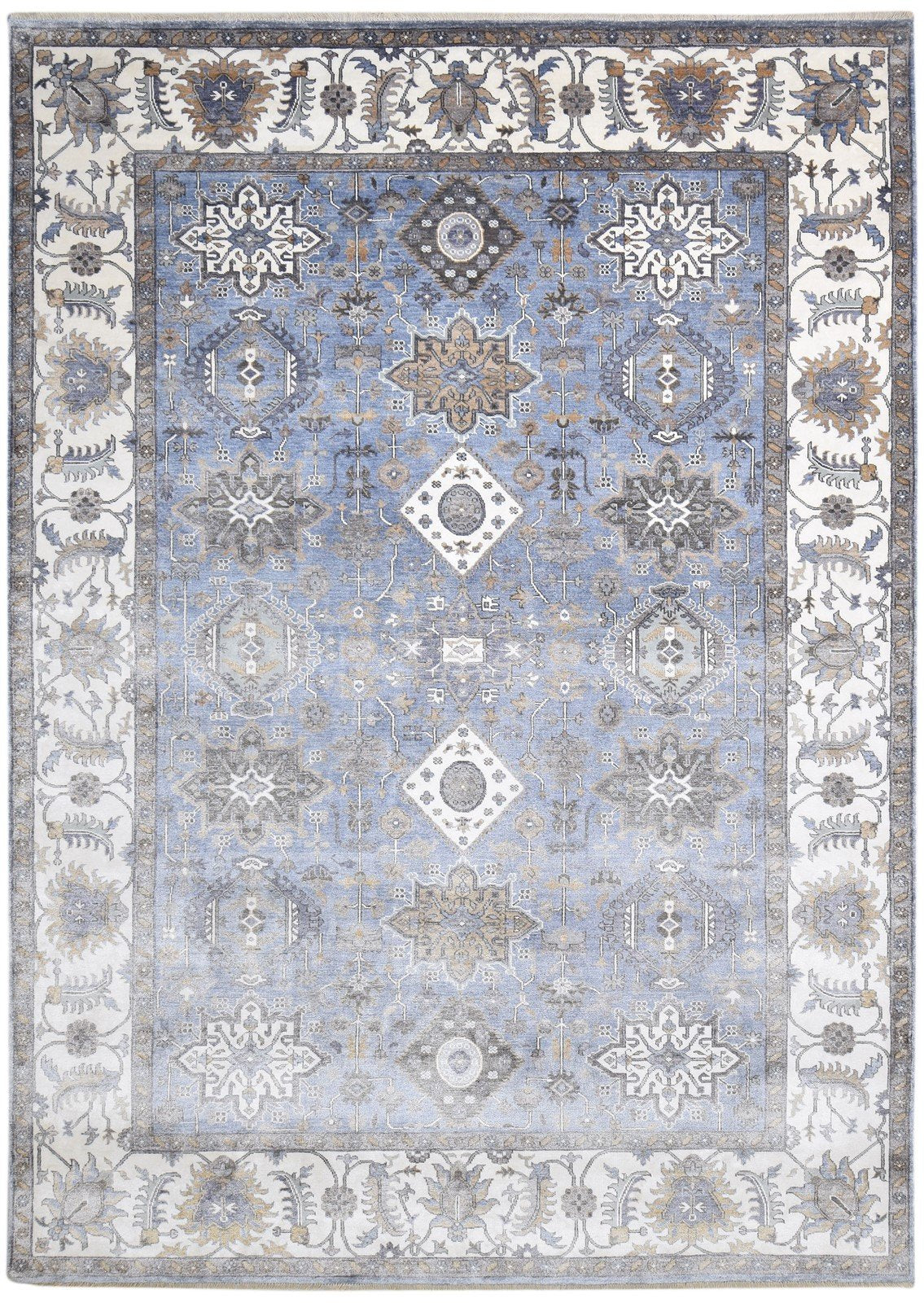 Blue Wool Rug 9' X 12' Persian Hand Knotted Kazak Oriental Large Carpet   7864193122453