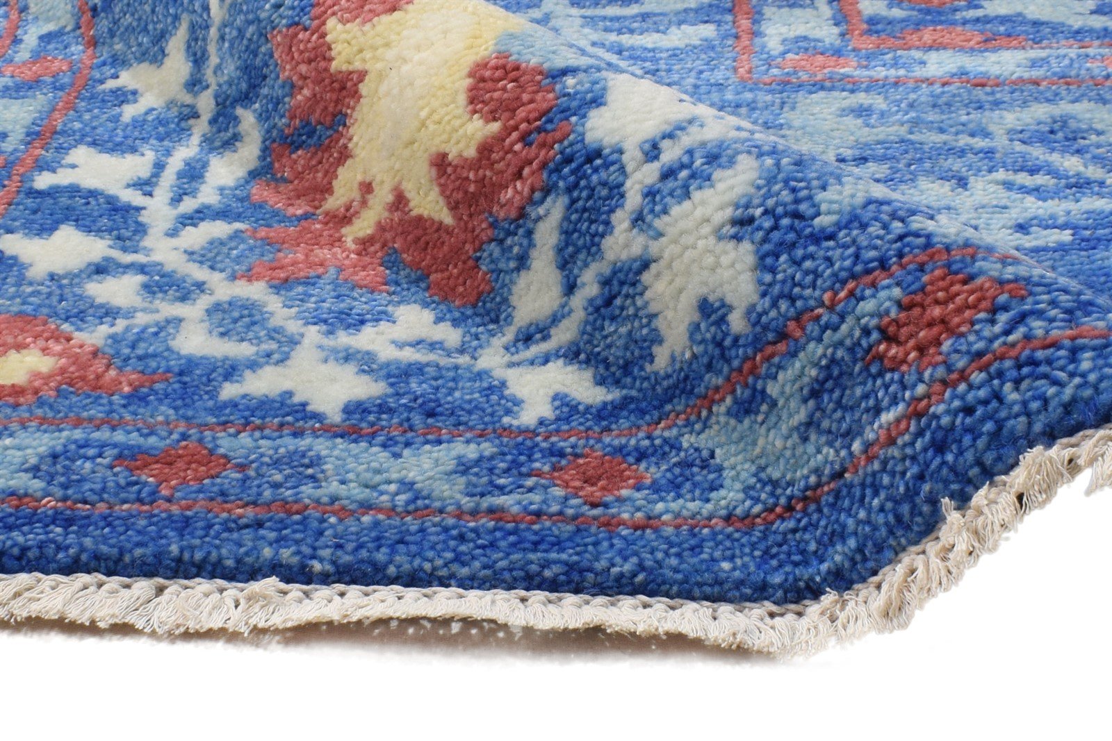 Blue Wool Rug 9' X 12' Persian Hand Knotted Mughal Oriental Extra Large Carpet   7864965791893