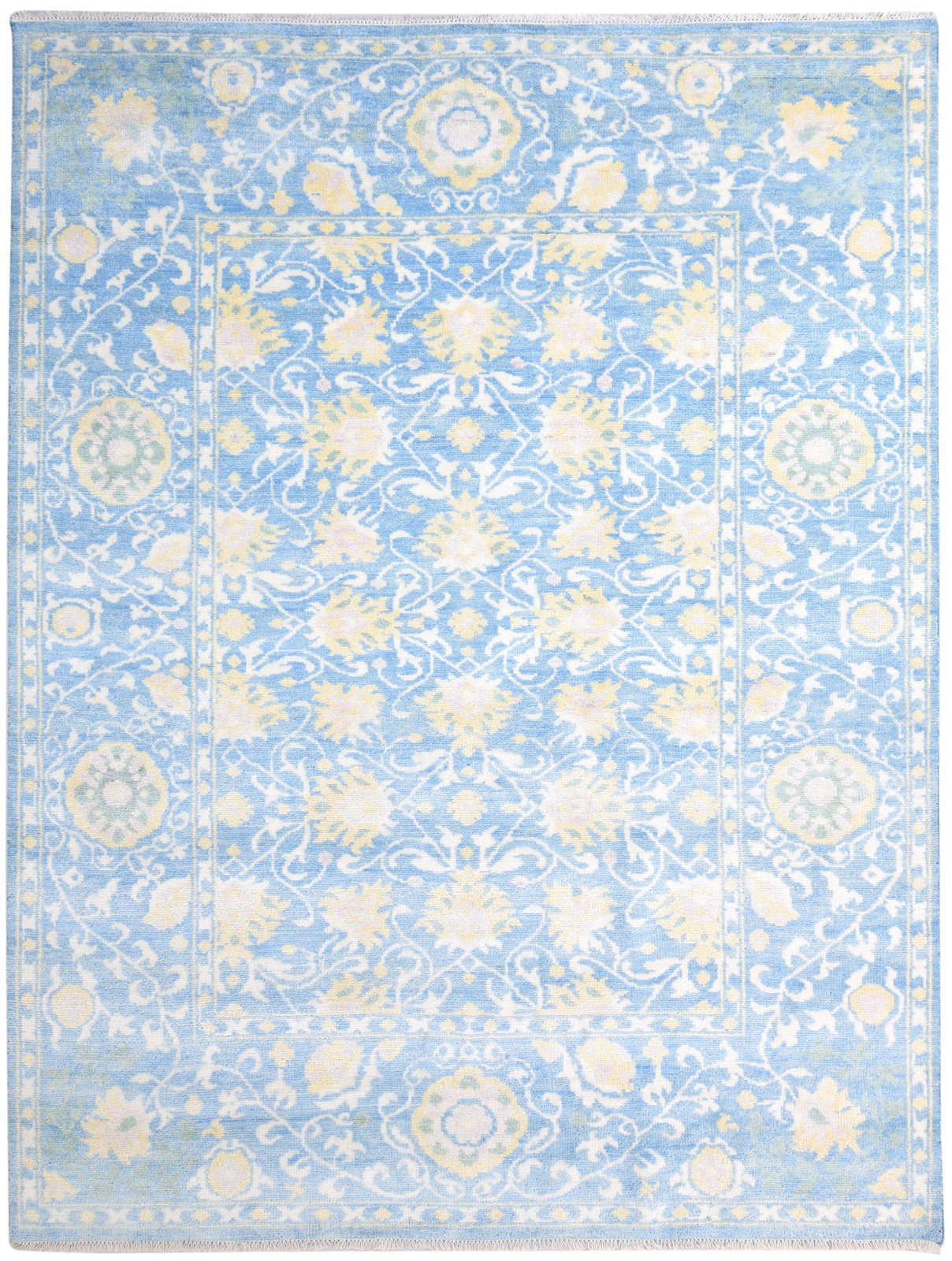 Blue Wool Rug 9' X 12' Persian Hand Knotted Oushak Oriental Extra Large Carpet   7864969658517