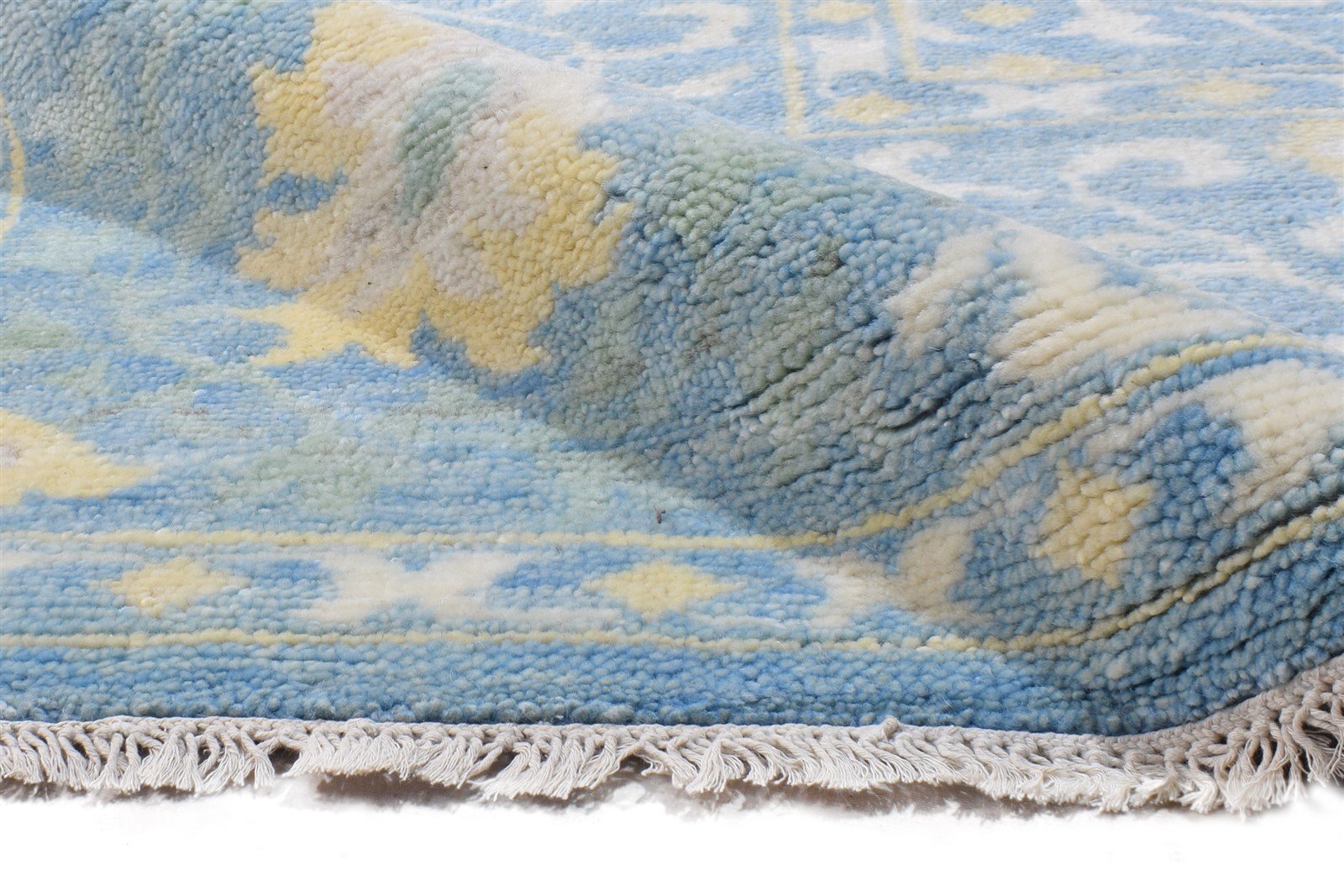 Blue Wool Rug 9' X 12' Persian Hand Knotted Oushak Oriental Extra Large Carpet   7864969658517