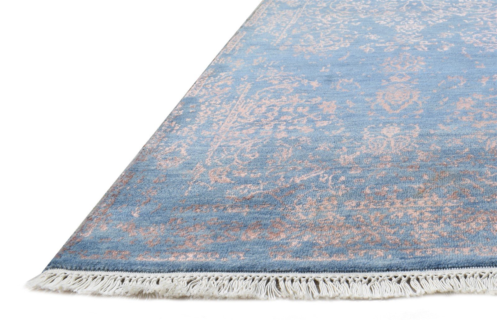Blue Wool / Silk Rug 2'6"x4 Modern Hand Knotted Oriental Abstract Small Carpet   7864590434453