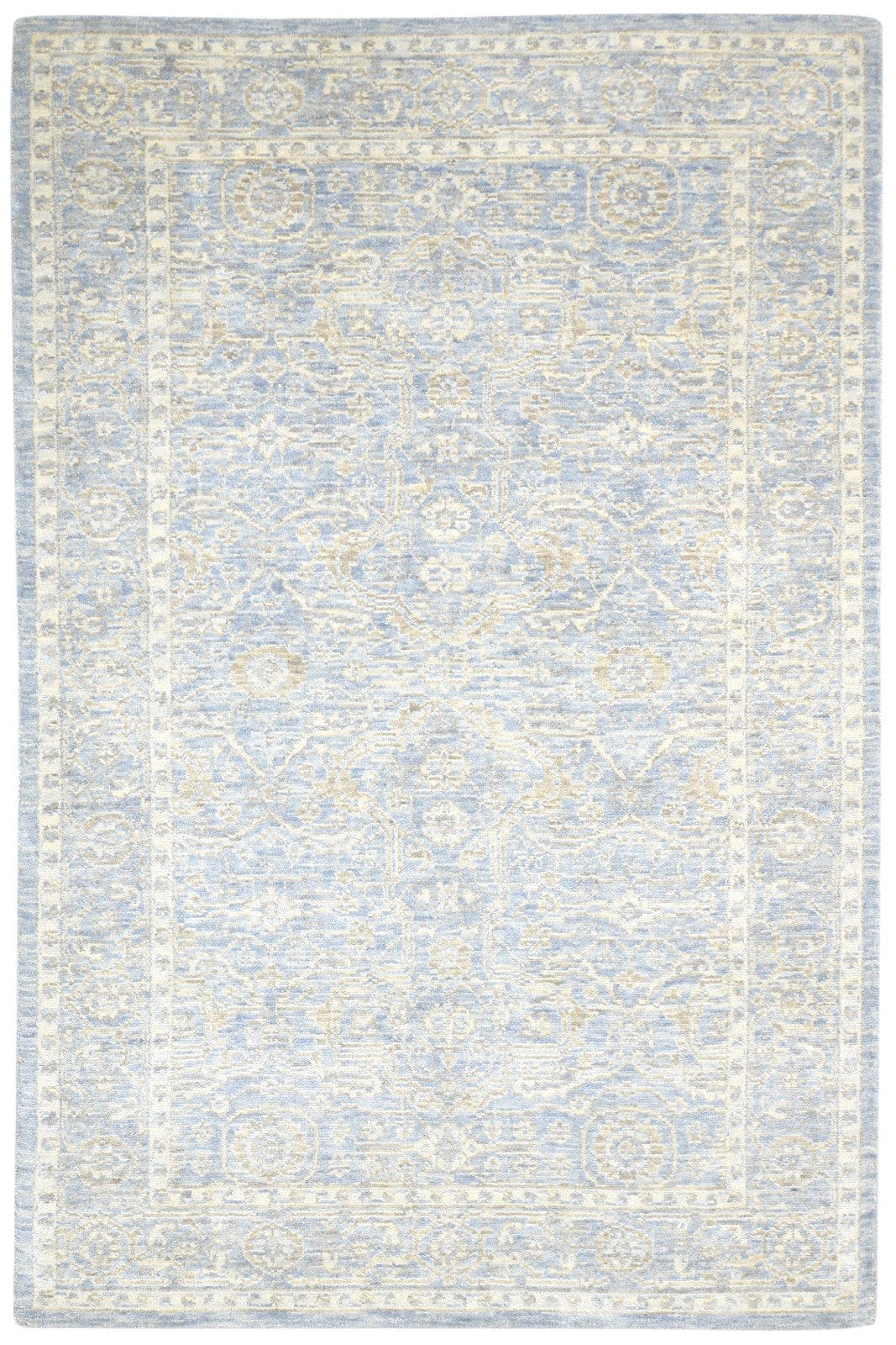 Blue Wool Silk Rug 5X8 Modern Jacquard Loom Oushak Oriental Room Size Carpet   7864145379477