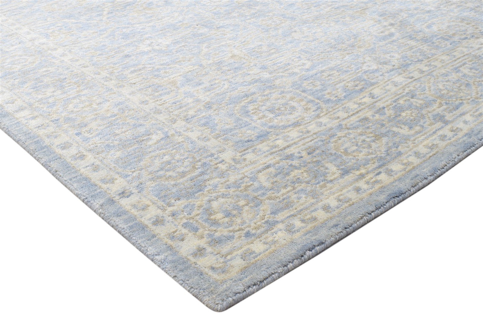 Blue Wool Silk Rug 5X8 Modern Jacquard Loom Oushak Oriental Room Size Carpet   7864145379477