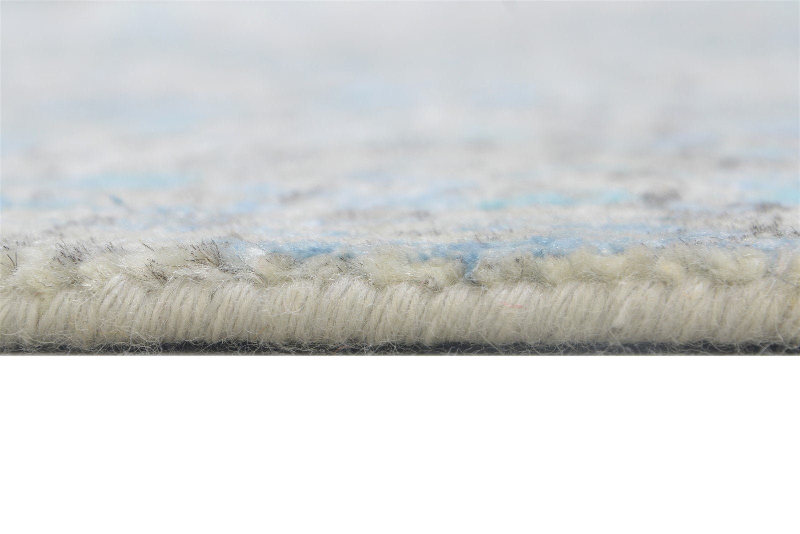 Blue Wool / Silk Rug 9X12 Modern Hand Knotted Scandinavian Abstract Large   7864399429781