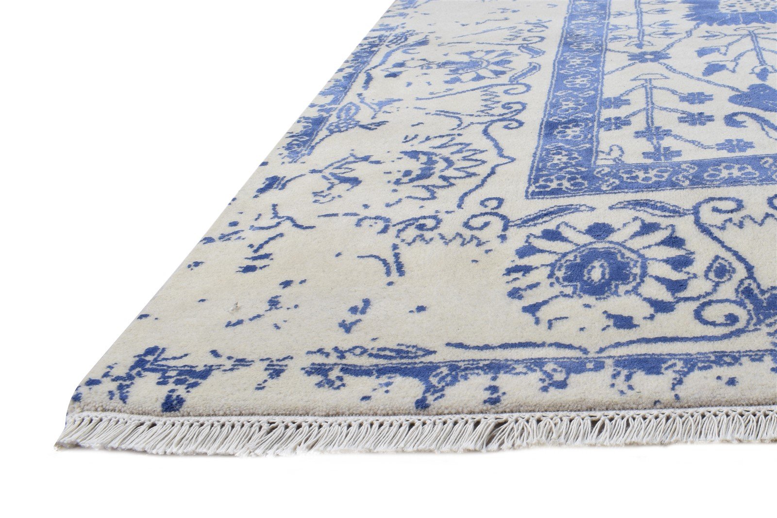 Blue Wool / Silk Rug 9X12 Persian Hand Knotted Oushak Oriental Extra Large   7864614060181