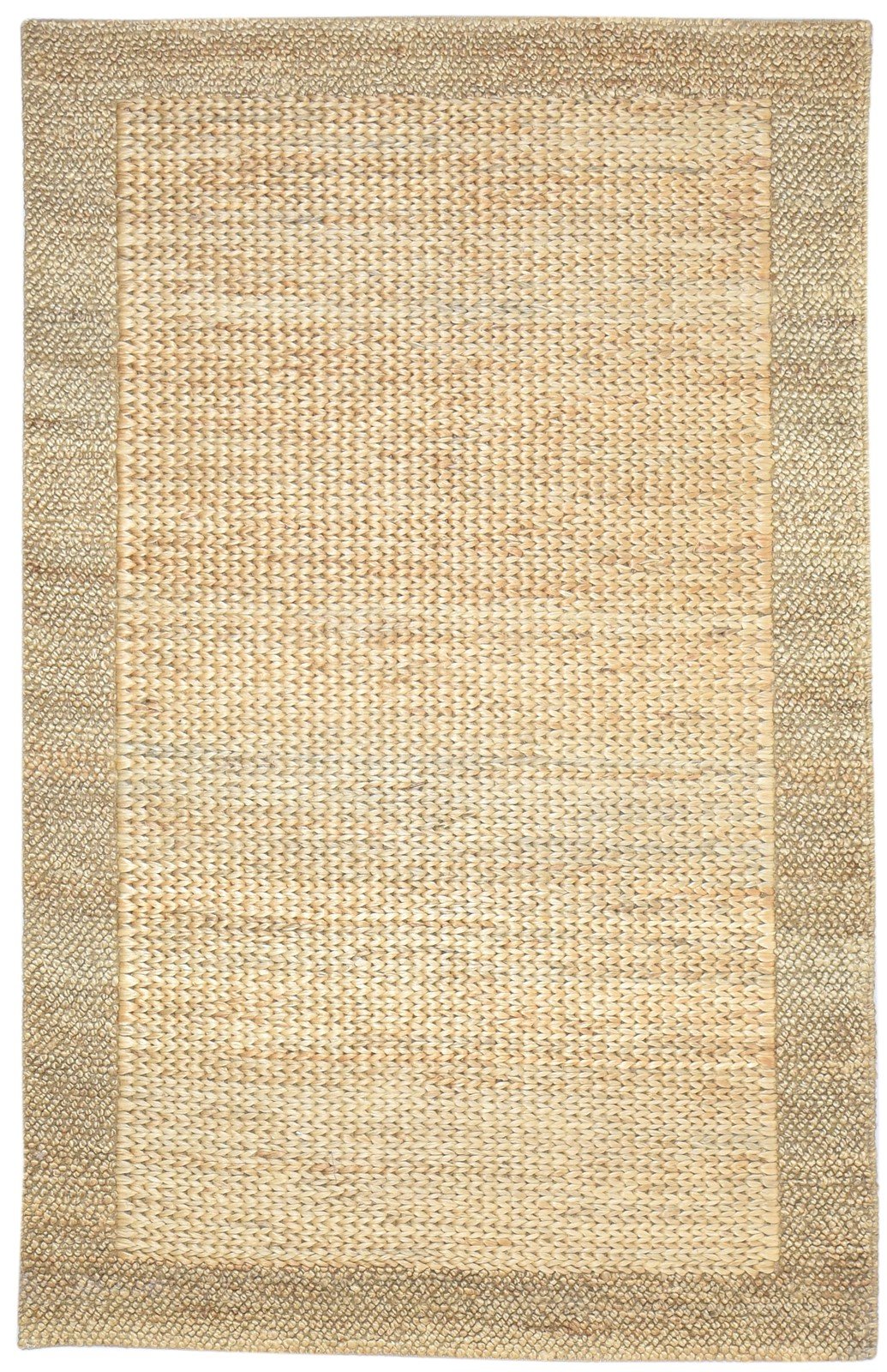 Braided Brown Jute Rug 5' X 8' Modern Scandinavian Bordered Room Size Carpet   7864483676309