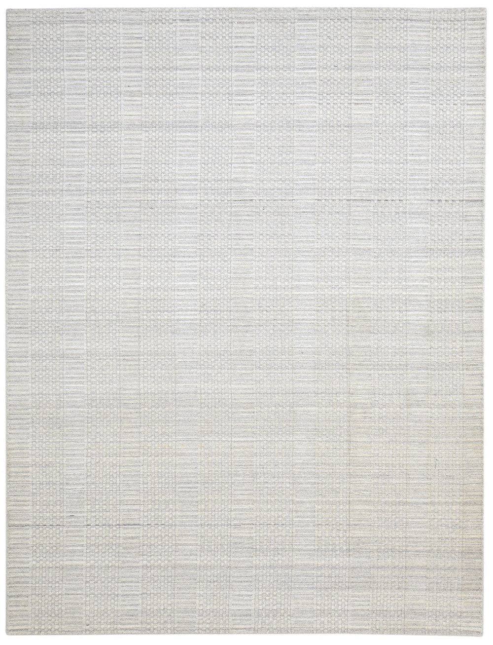 Hand Woven Beige Wool Rug 7' X 10' Modern Scandinavian Solid Large Car