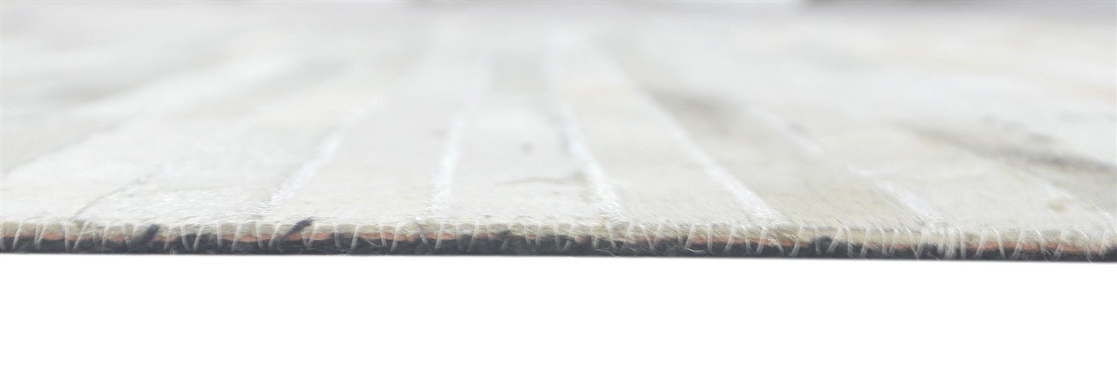 Brown / Gray Striped Leather Rug, Cowhide Rug, Patchwork Rug, Large Modern Area Rug Carpet   8620216189077
