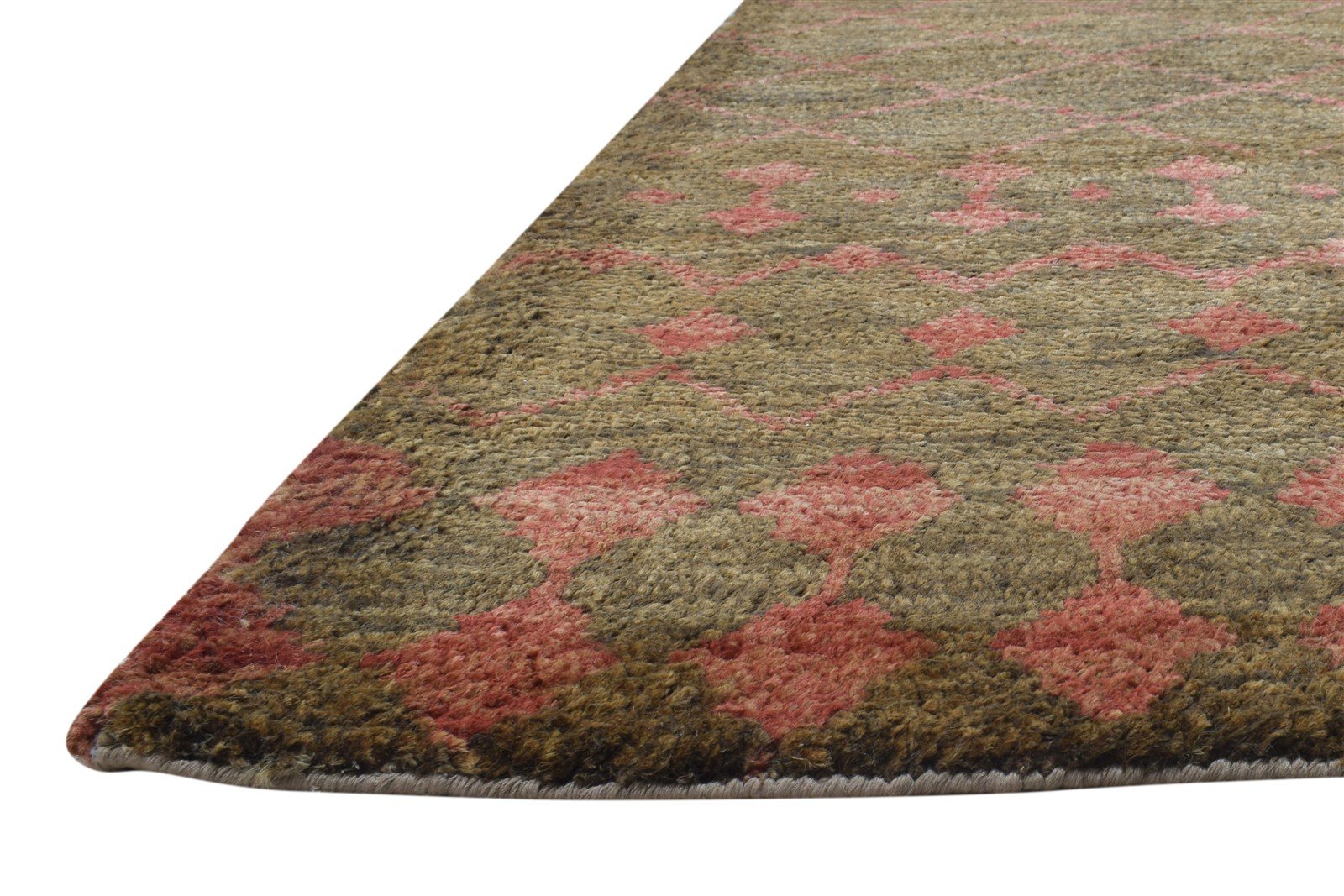 Brown Jute Rug 5' X 8' Modern Hand Knotted Scandinavian Trellis Room Size Carpet   7864406638741