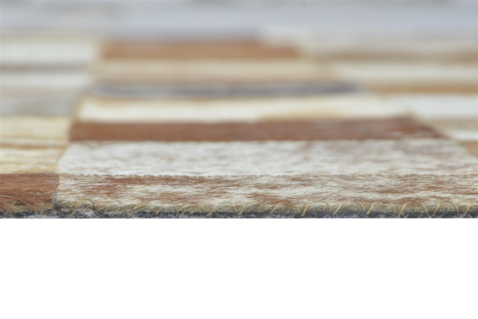 Brown Leather Rug 4X6 Modern Flatweave Scandinavian Geometric Room Size Carpet   7864581488789
