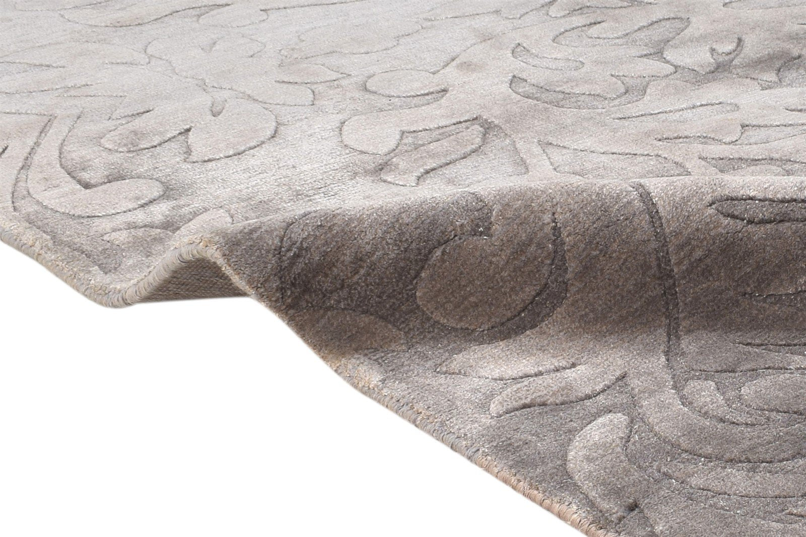 Brown Silk Rug 5' X 8' Modern Handloom French Floral Room Size Carpet   7864445599893