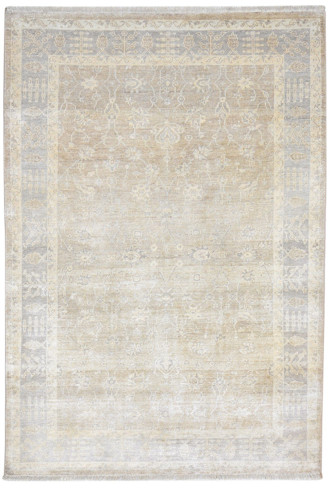 Brown Silk Rug 5' X 8' Persian Hand Knotted Kashan Oriental Room Size Carpet   7864803066005