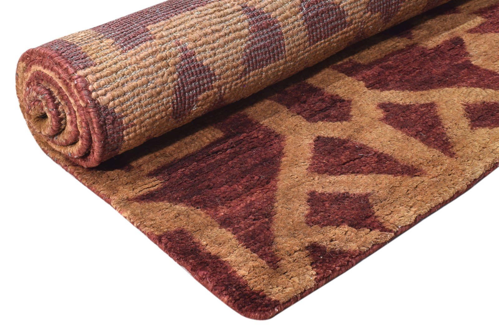 Brown Sisal Rug 5' X 6' Modern Hand Knotted Moroccan Abstract Room Size Carpet   7865075925141