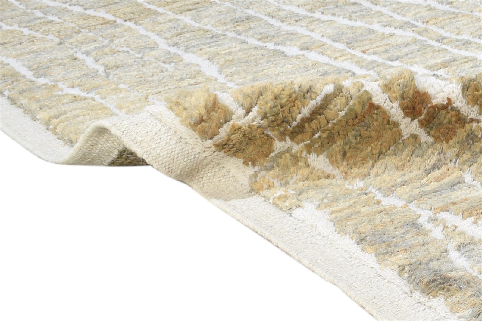 Brown Wool / Jute Rug 5X8 Modern Hand Knotted Scandinavian Abstract Room Size   7864879841429