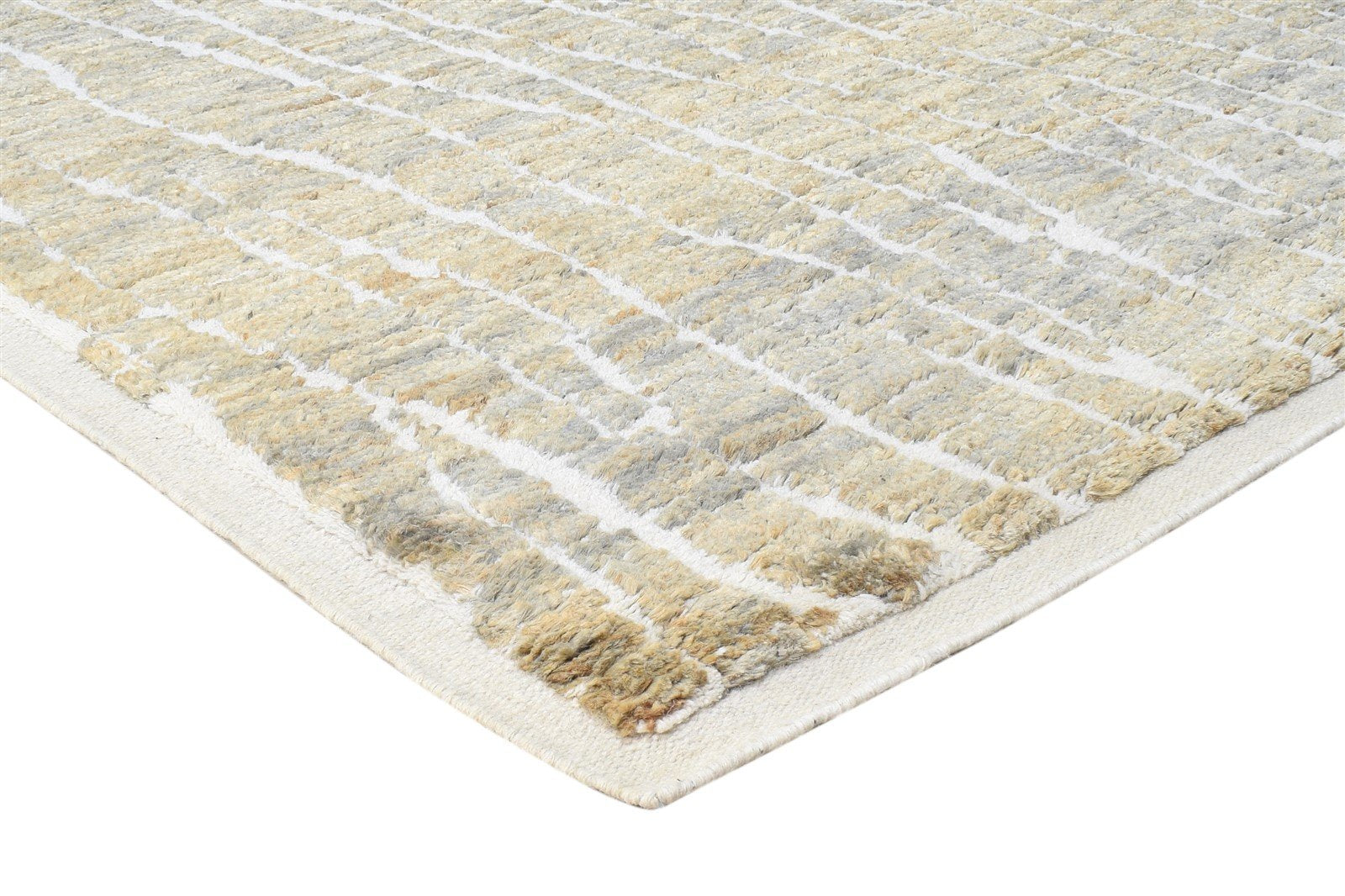 Brown Wool / Jute Rug 5X8 Modern Hand Knotted Scandinavian Abstract Room Size   7864879841429