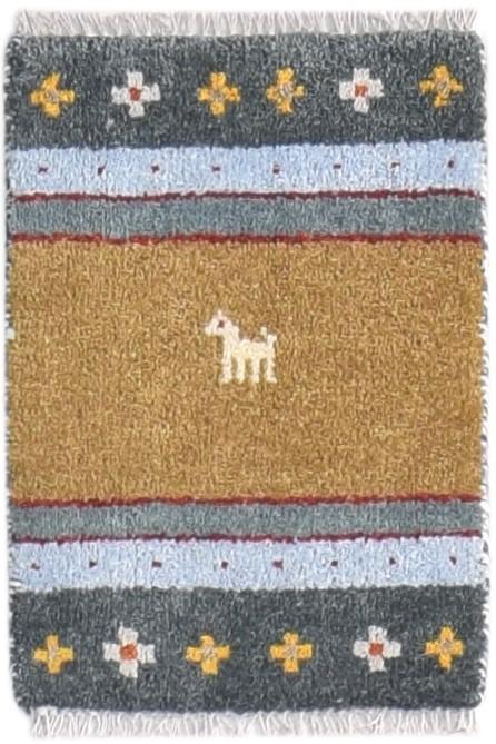 Brown Wool Rug 1' X 2' Persian Hand Knotted Southwestern Tribal Small Carpet   7865184387221