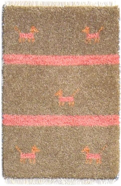 Brown Wool Rug 1' X 2' Southwestern Hand Knotted American Tribal Small Carpet   7865090769045