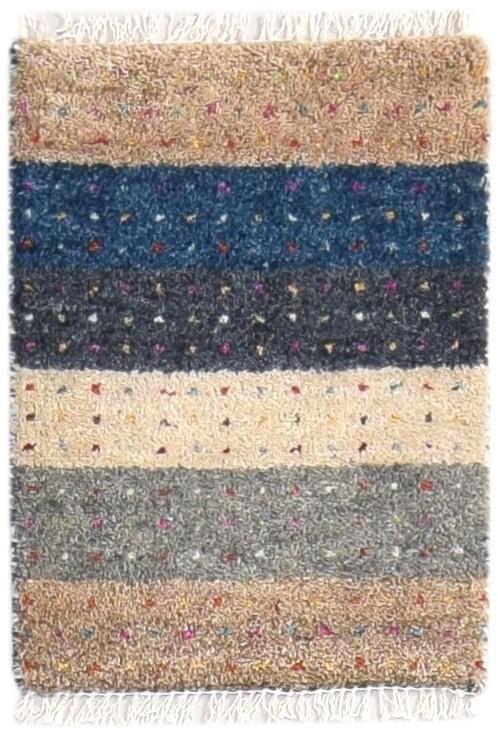 Brown Wool Rug 1' X 2' Southwestern Hand Knotted Gabbeh Tribal Small Carpet   7865098666133