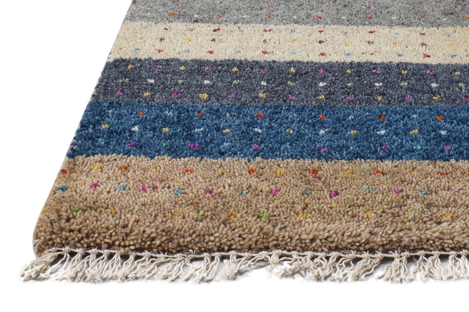 Brown Wool Rug 1' X 2' Southwestern Hand Knotted Gabbeh Tribal Small Carpet   7865098666133