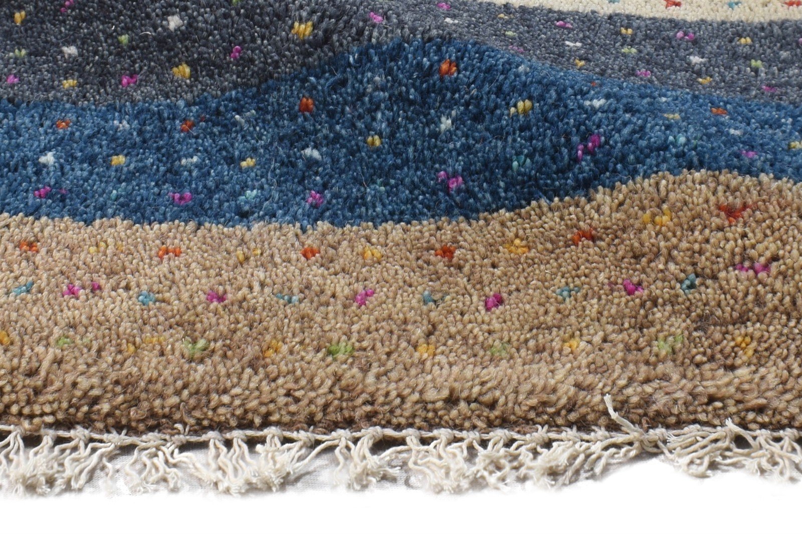 Brown Wool Rug 1' X 2' Southwestern Hand Knotted Gabbeh Tribal Small Carpet   7865098666133