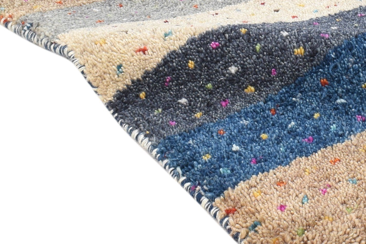 Brown Wool Rug 1' X 2' Southwestern Hand Knotted Gabbeh Tribal Small Carpet   7865098666133