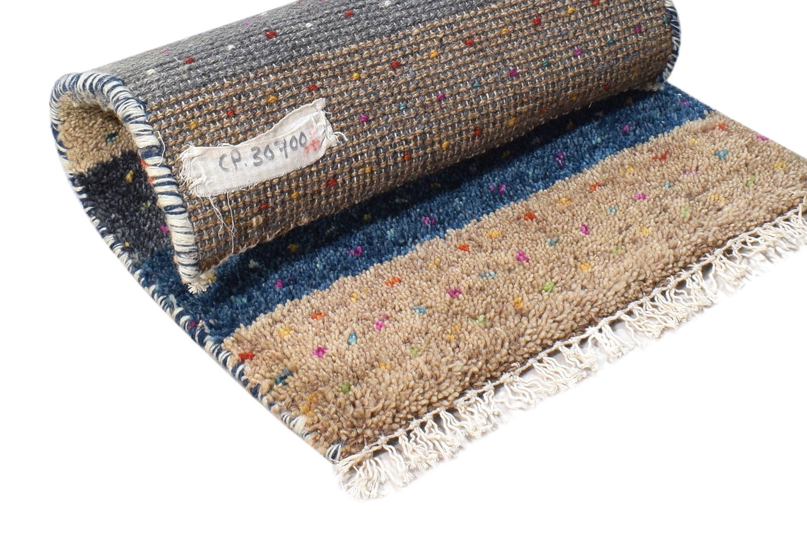 Brown Wool Rug 1' X 2' Southwestern Hand Knotted Gabbeh Tribal Small Carpet   7865098666133