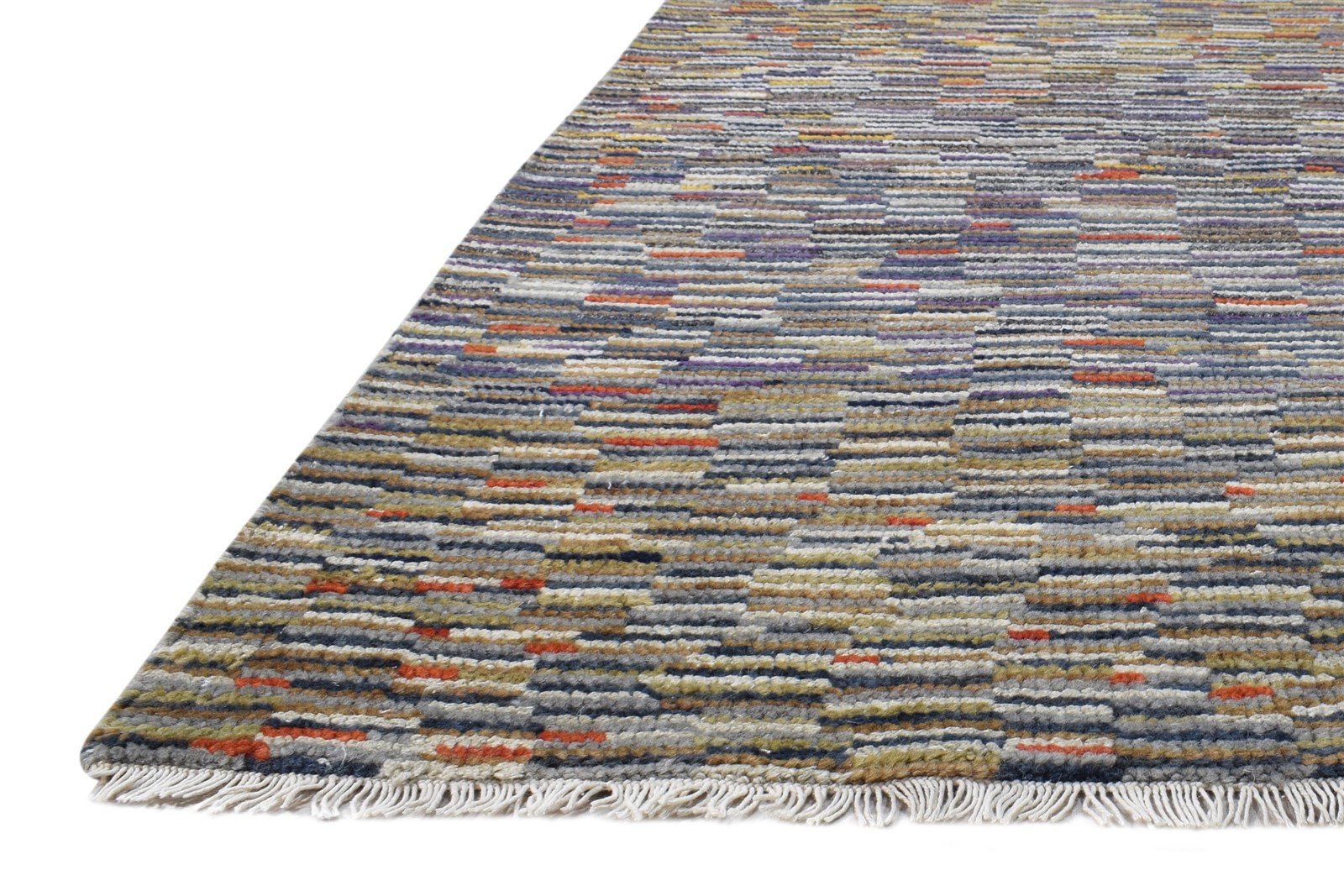 Brown Wool Rug 2'6 X 12' Modern Hand Knotted American Abstract Small Runner   7865149948053