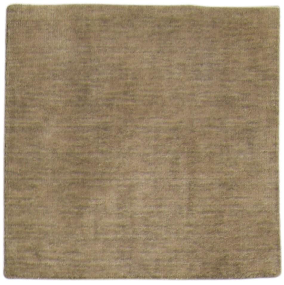 Brown Wool Rug 2' X 2' Modern Handloom Scandinavian Solid Small Carpet   7864126931093
