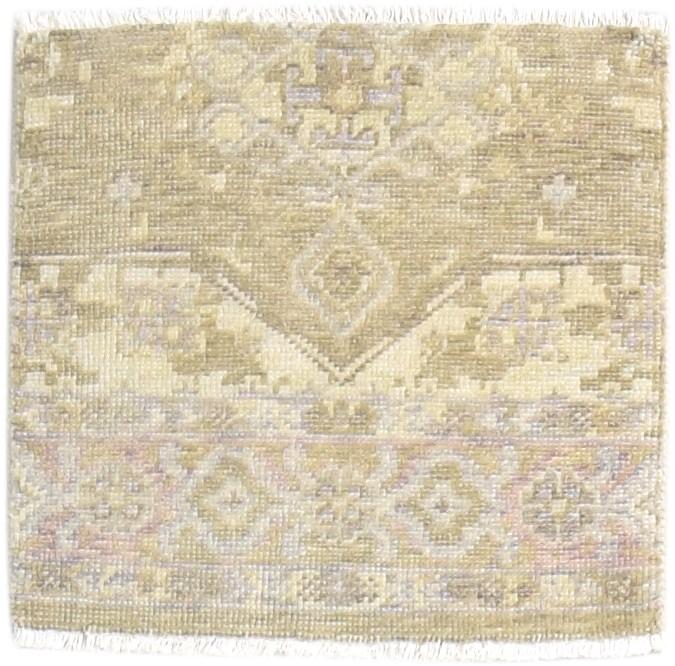 Brown Wool Rug 2' X 2' Persian Hand Knotted Khotan Oriental Small Carpet   7865153486997