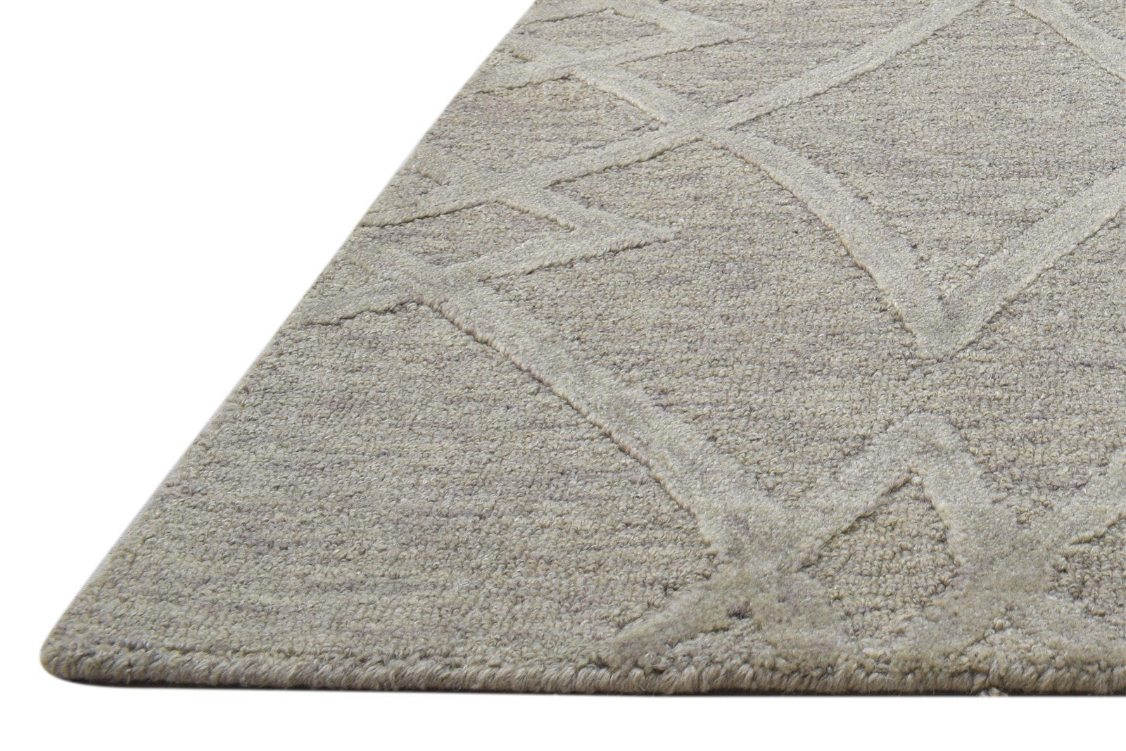 Brown Wool Rug 2' X 3' Modern Hand Tufted Scandinavian Geometric Small Carpet   7864141381781